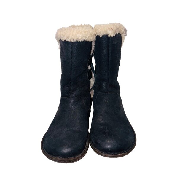 UGG Australia Akadia 1007760 Black Stout Suede Leather Lace Up Boots Sheerling 7 - Picture 3 of 16